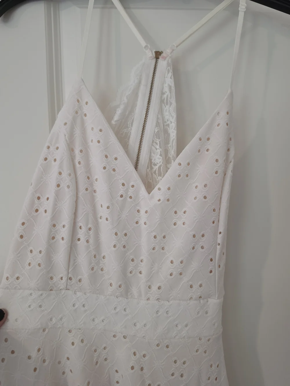 Studio 1940 Cream Eyelet Midi Dress with Tie-Back Straps - Picture 2 of 6